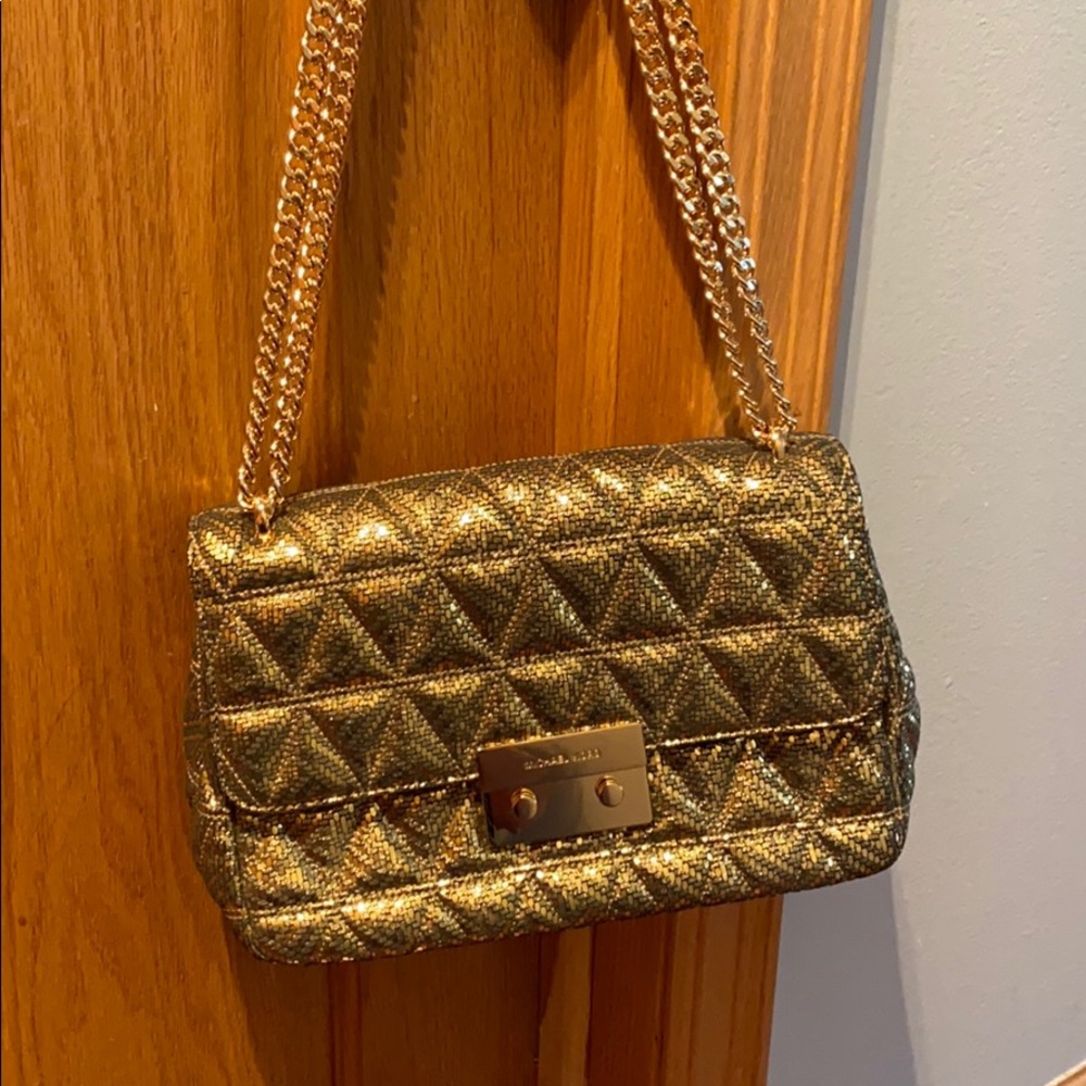 Michael Kors gold shoulder bag